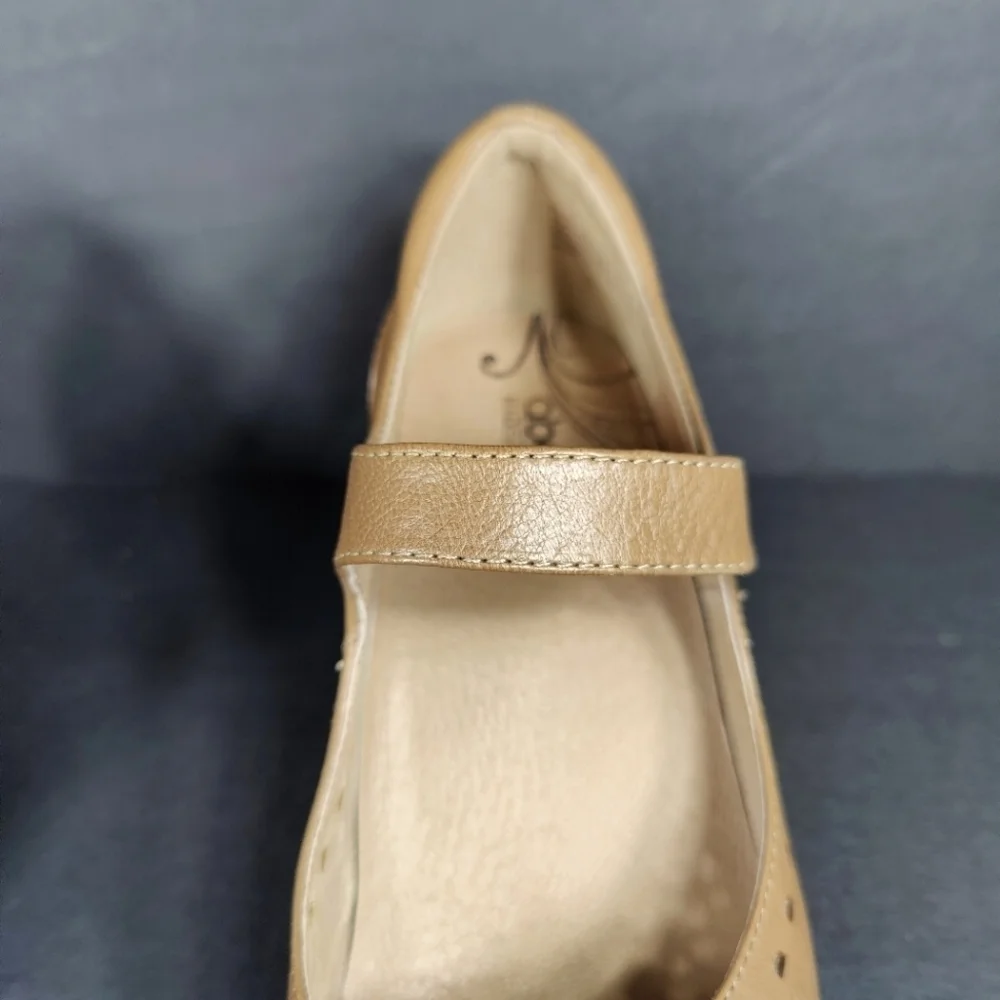 ABEO B.I.O. System Penny Walnut Mary Jane Leather Heels Women's Shoes Size 9M